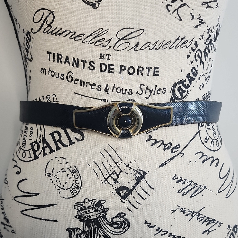 Judith Leiber Black and Gold Belt